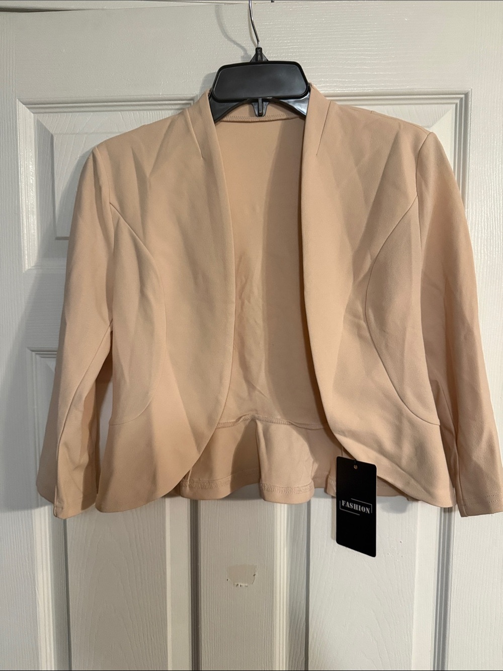Women’s Open Front Peplum Blazer Jacket - Beige